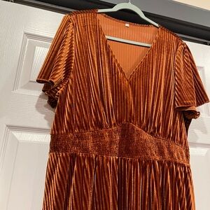 Velvet Rust Bridesmaid of Wedding Guest Dress